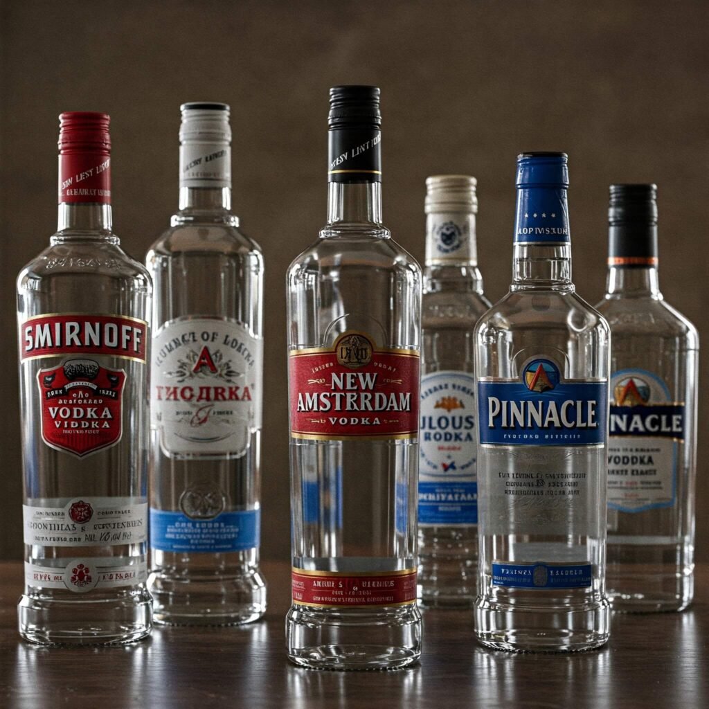 Cheap vodka bottles
