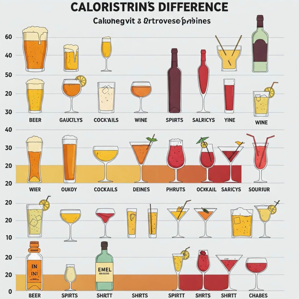 Calorie differences in alcoholic drinks
