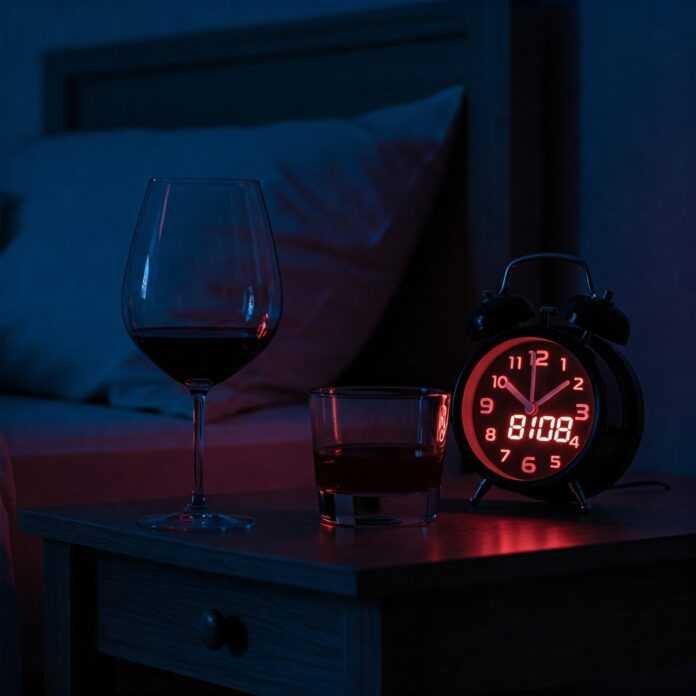 Late night drink and the alarm clock Late night drink and the alarm clock