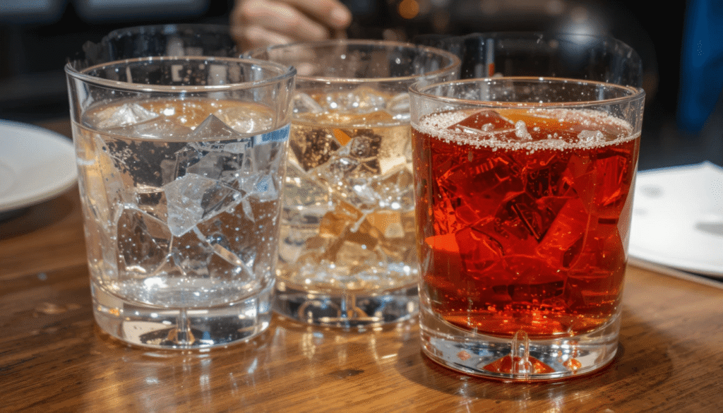 a simple mixer (vodka soda with lime).