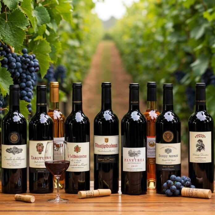 Wine bottles and grapes Wine bottles and grapes