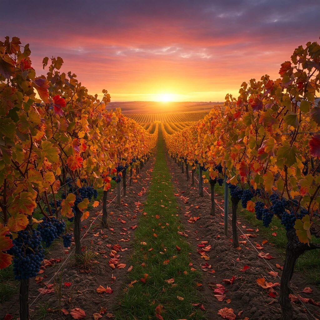Vineyard sunset