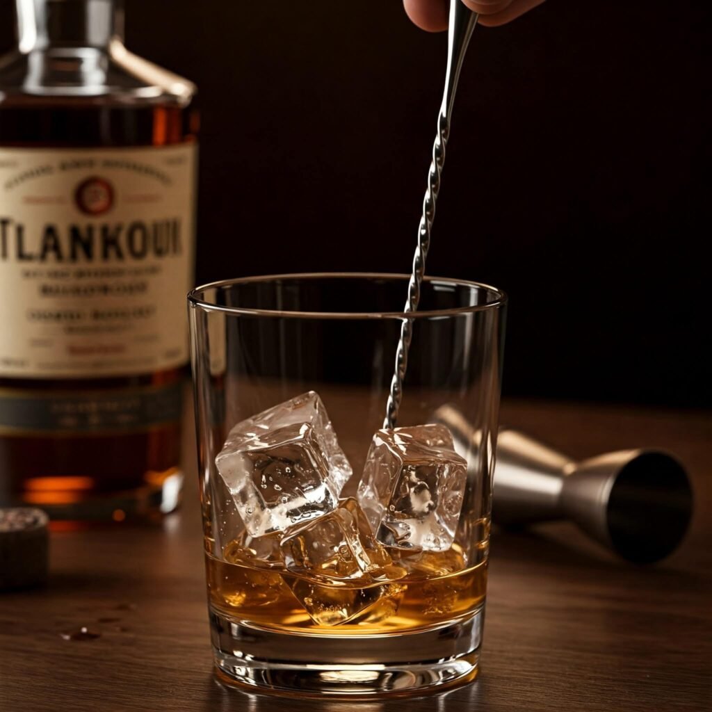 Mixing Glass and Bar Spoon for Cocktail Mixing