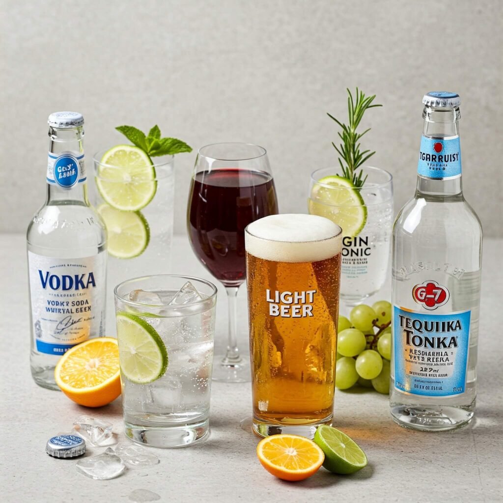 Chilled light beer.