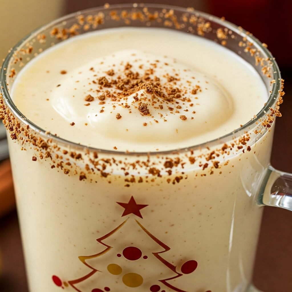 Creamy Eggnog with Nutmeg Dusting for the Holidays