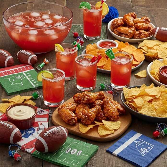 Festive game day party spread Festive game day party spread