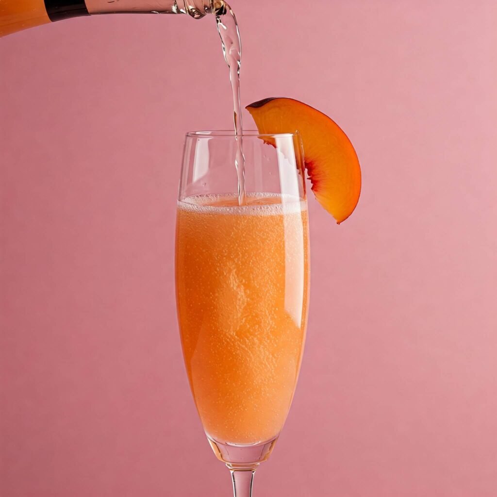 Bellini Cocktail Pouring