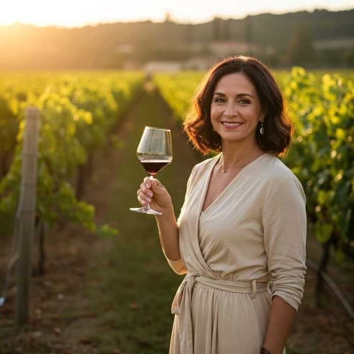 Person holding wine in vineyard Person holding wine in vineyard