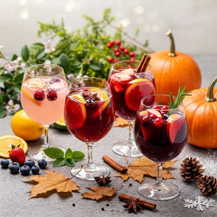 Refreshing spring sangria with fresh fruit Refreshing spring sangria with fresh fruit