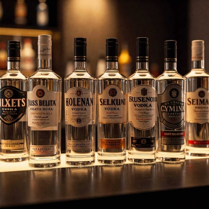 Variety of top vodka brands